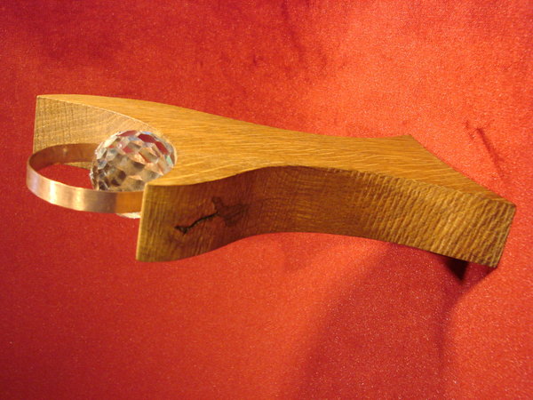 Holzengel Nr. 8, 120mm x 200mm mit Bleikristallkugel