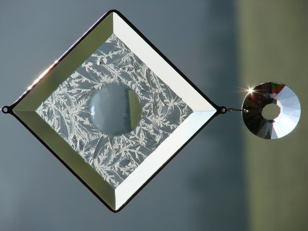 Quadrat Eisblume mit Hohlschliff und Swarovski-Sonne