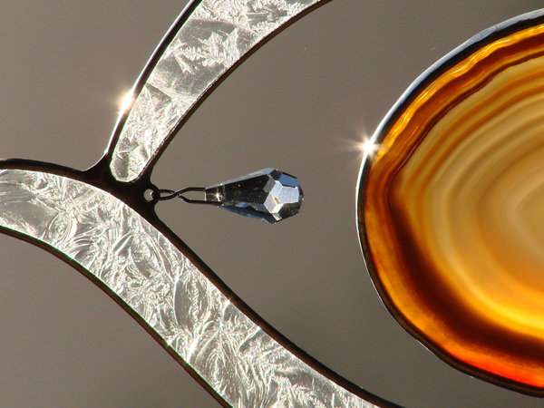 Fensterbild Eisblume-Achatscheibe 83x100 mit Prismentropfen